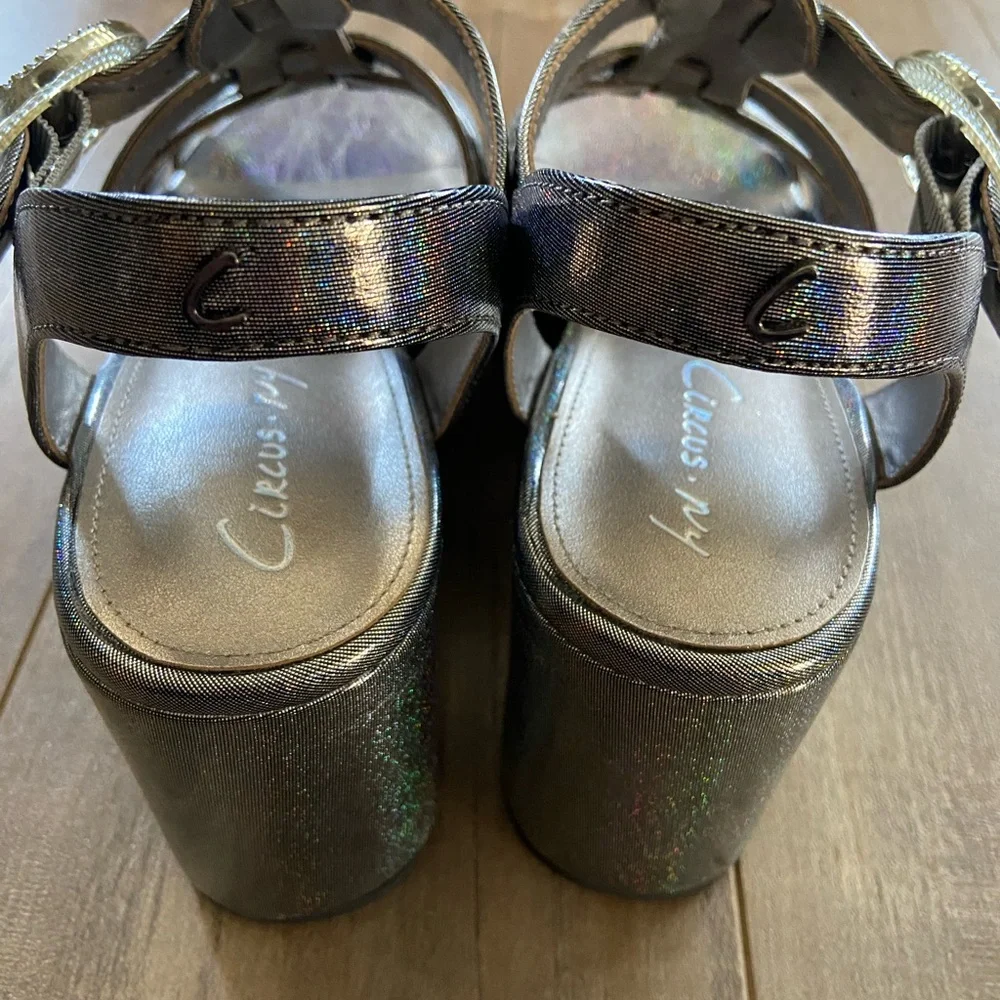 Circus NY by Sam Edelman Golda Platform Wedge Sandal in Iridescent Black
